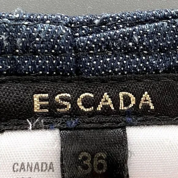 Escada Floral Embroidery Wide Leg Designer Jeans Sz 6 (Euro 36) EUC! - Picture 3 of 7